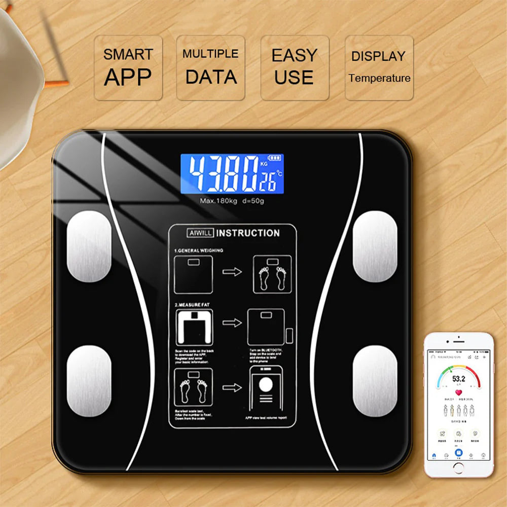 Smart wireless digital weight scale, body composition analyzer