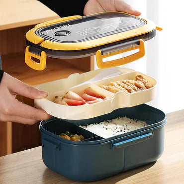 Lunch Box Portable Hermetic Children Student Bento Box With Fork Spoon Leakproof Microwavable