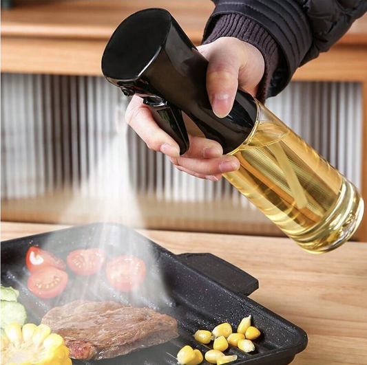 Refillable Oil Sprayer Dispenser Set - 3-Piece Black Spritzer Bottles for BBQ, Cooking, Salad, and Gardening (500ml, 300ml, 200ml)