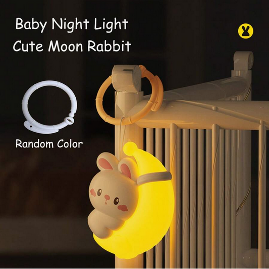 Baby Night Light Toy, Lovely Moon Rabbit Design Bedside Lamp.