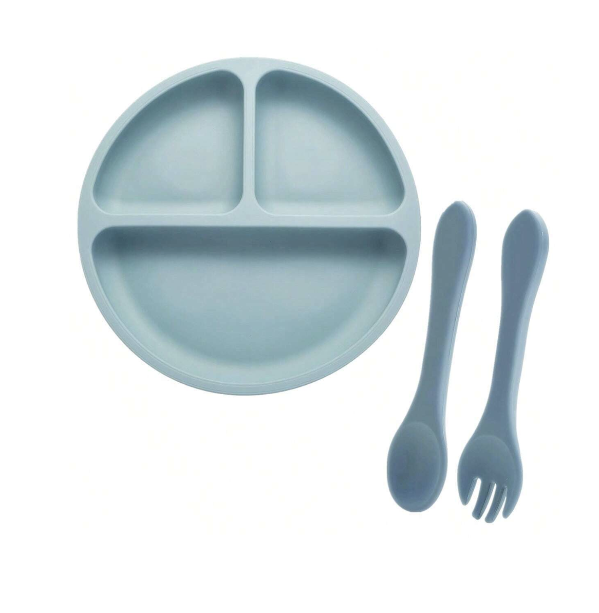 Suction Divider Plates For Infants Made Of Silicone Material, Can Be Put Into Microwave And Dishwasher