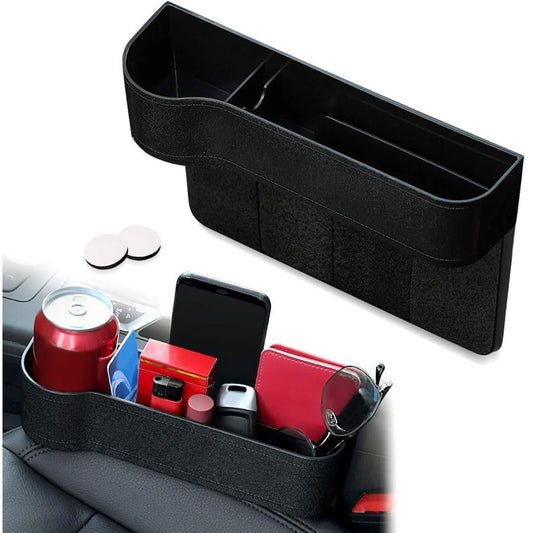 Car Seat Organizer Gap Filler Storage Box Car Side with Cup Holder Left Side.