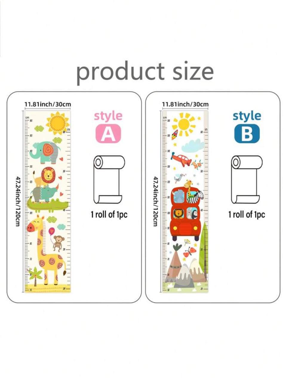 Cartoon Cute animal Elements height measurement Stickers.