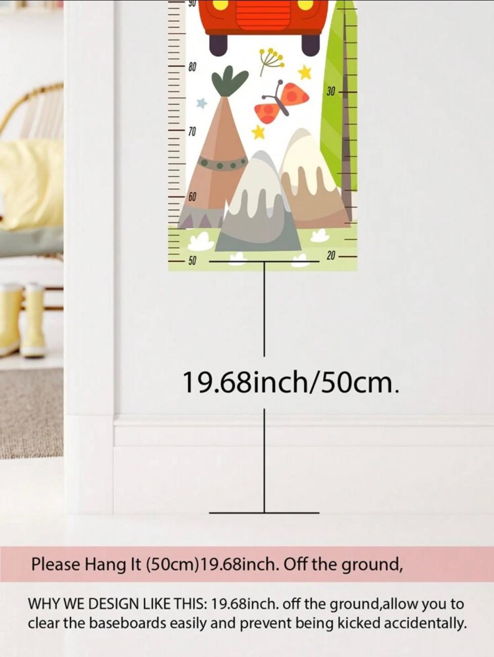 Cartoon Cute animal Elements height measurement Stickers.